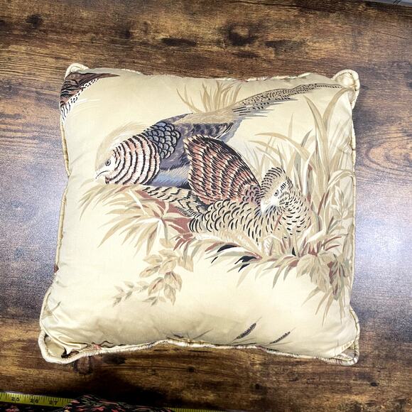 Pheasant Wild Bird Throw Pillow Vintage 16 x 16 Square Wildlife Hunting Cabin - Picture 10 of 10